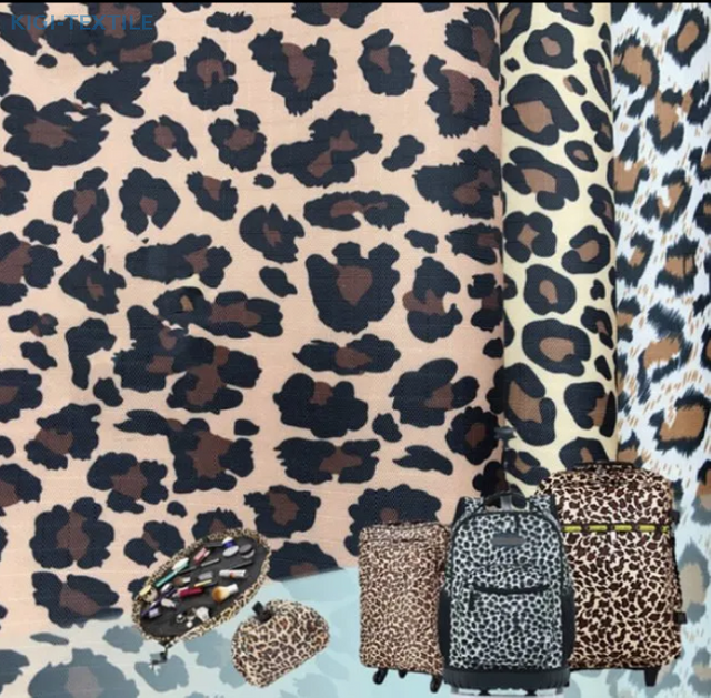 600D Léopard Leopard Lesen Couleur imprimée Polyester sac à main Sac à main Oxford