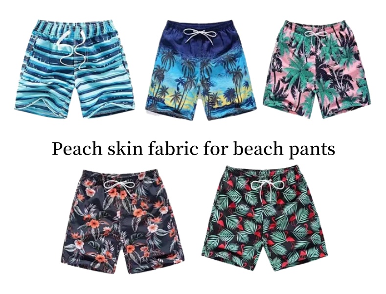 tissu peau de pêche pour pantalon de plage