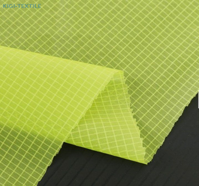 40D Côtés doubles en silicone enduit 260T 4 mm Grille 49gsm N66 Ripstop Recycle Recycle Nylon Tafta