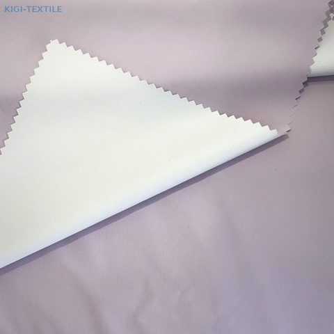 Tissu stratifié par film blanc réutilisé 75gsm de la rayure verticale TPU de pongé du polyester 30D