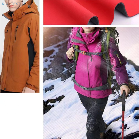 Tissu softshell 100D recyclé extensible dans quatre sens, polaire recyclée collée avec TPU