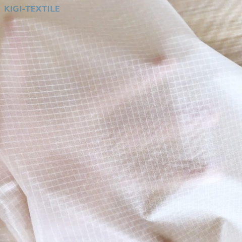 le nylon 10D N66 vérifie le tissu enduit 25gsm d'unité centrale Downproof de taffetas de Ripstop