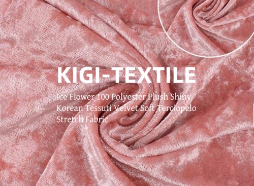 Fleur de glace 100 Polyester peluche brillant coréen Tessuti velours doux Terciopelo tissu extensible 